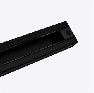 4' SURFACE MOUNT H-TYPE SINGLE CIRCUIT 3-WIRE TRACK - BLACK FINISH LEDTR/H/3W/1C/SM/4FT/BK